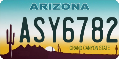 AZ license plate ASY6782