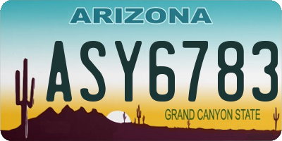 AZ license plate ASY6783