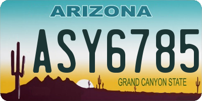 AZ license plate ASY6785