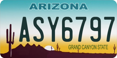 AZ license plate ASY6797