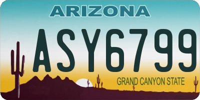 AZ license plate ASY6799