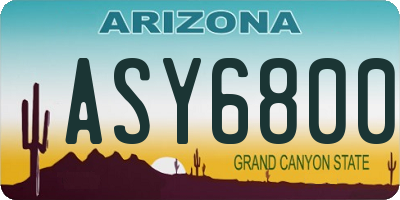 AZ license plate ASY6800