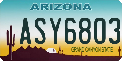 AZ license plate ASY6803