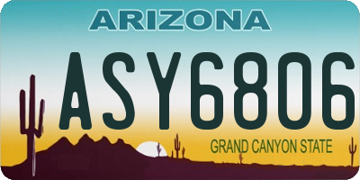 AZ license plate ASY6806