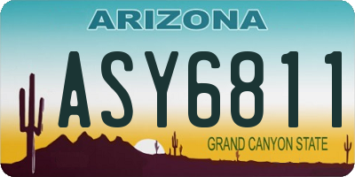 AZ license plate ASY6811