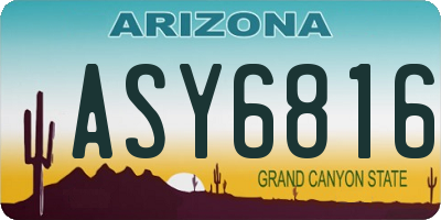 AZ license plate ASY6816