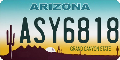 AZ license plate ASY6818