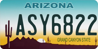 AZ license plate ASY6822