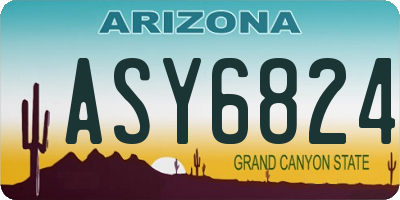AZ license plate ASY6824