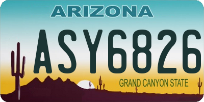 AZ license plate ASY6826