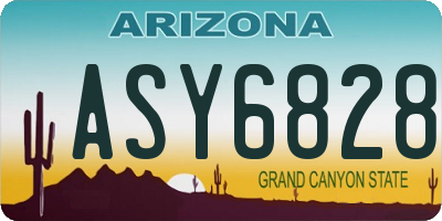 AZ license plate ASY6828