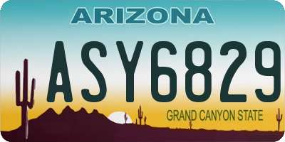 AZ license plate ASY6829