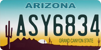 AZ license plate ASY6834