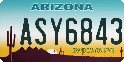 AZ license plate ASY6843