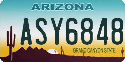AZ license plate ASY6848
