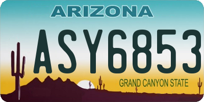 AZ license plate ASY6853