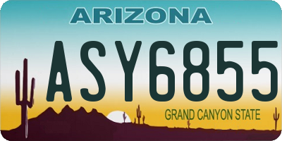 AZ license plate ASY6855