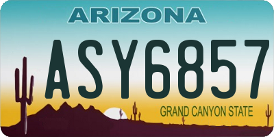 AZ license plate ASY6857