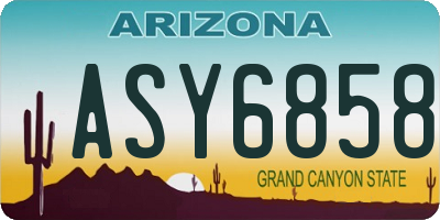 AZ license plate ASY6858