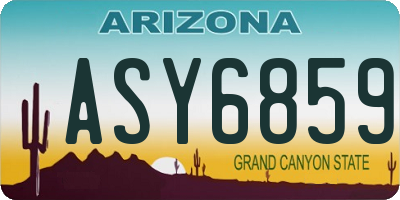 AZ license plate ASY6859