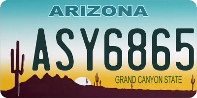 AZ license plate ASY6865