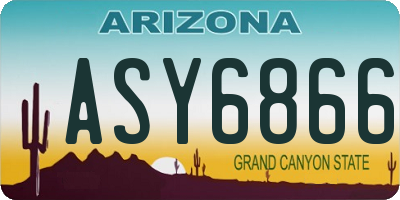 AZ license plate ASY6866