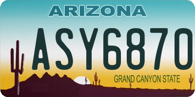AZ license plate ASY6870