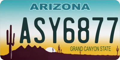 AZ license plate ASY6877