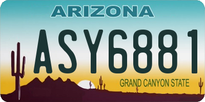 AZ license plate ASY6881