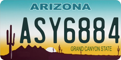 AZ license plate ASY6884