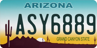 AZ license plate ASY6889