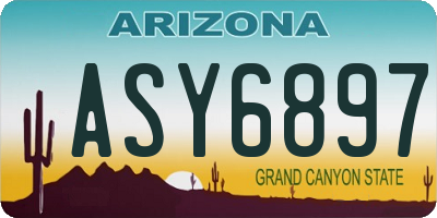 AZ license plate ASY6897