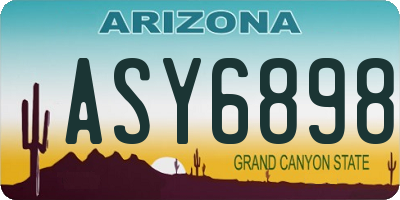AZ license plate ASY6898