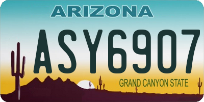 AZ license plate ASY6907