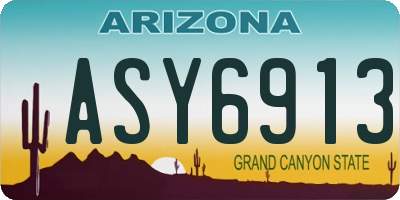 AZ license plate ASY6913