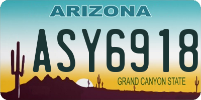 AZ license plate ASY6918