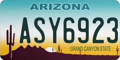 AZ license plate ASY6923