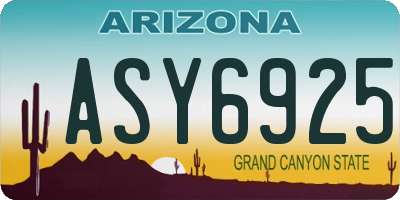 AZ license plate ASY6925