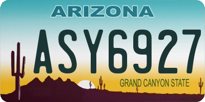 AZ license plate ASY6927