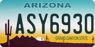 AZ license plate ASY6930