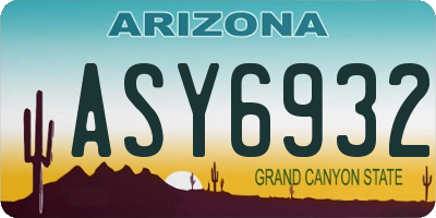 AZ license plate ASY6932