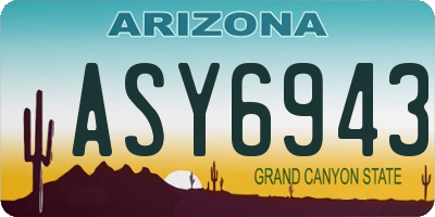 AZ license plate ASY6943