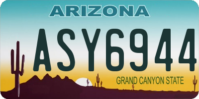 AZ license plate ASY6944