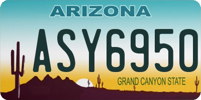 AZ license plate ASY6950
