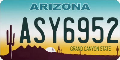 AZ license plate ASY6952
