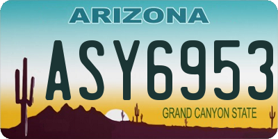 AZ license plate ASY6953