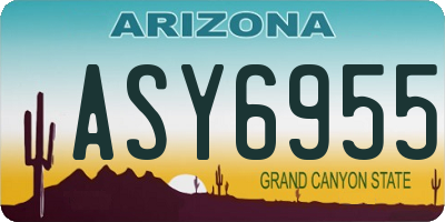 AZ license plate ASY6955