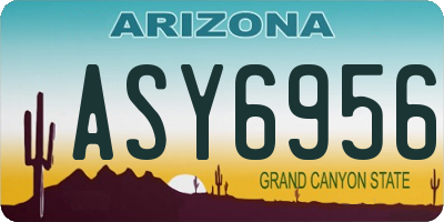 AZ license plate ASY6956