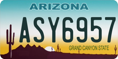 AZ license plate ASY6957