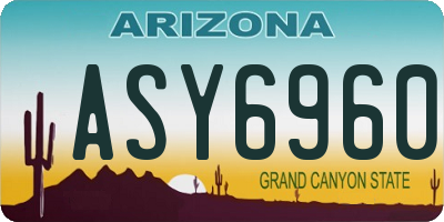 AZ license plate ASY6960